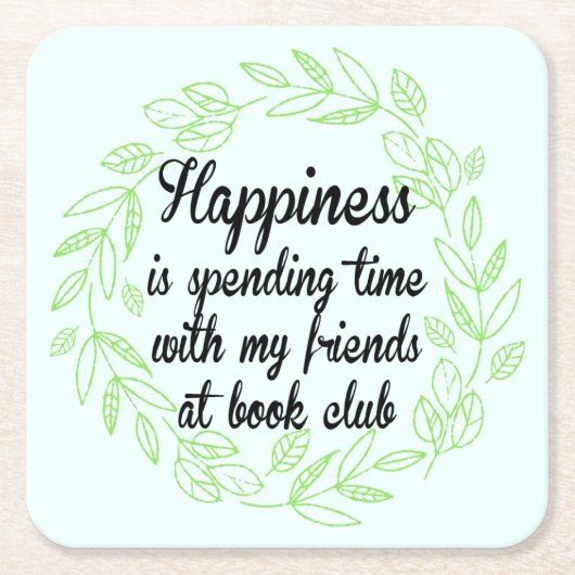 本みみずのBibliophileを集めているブッククラブのグループ スクエアペーパーコースター (正面)