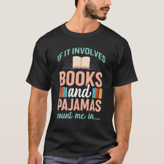 本もしとパジャマの読書家Bを含む Tシャツ