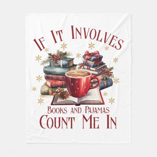 本もしやパジャマが私を数える フリースブランケット (正面)