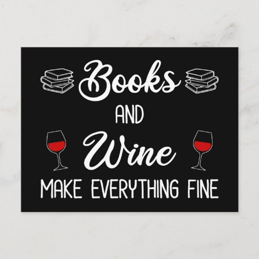 本もワインもすべて素晴らし ポストカード (正面)