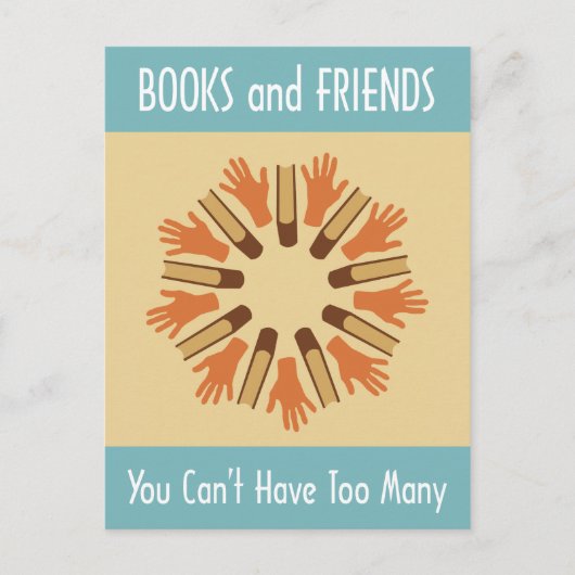 本も友人も多過ぎることはない ポストカード (正面)