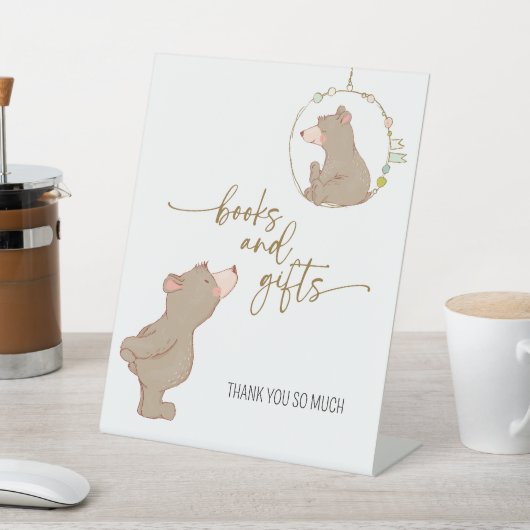 本やギフトのサインを心から待つJL01 台座サイン (インサイチュ)