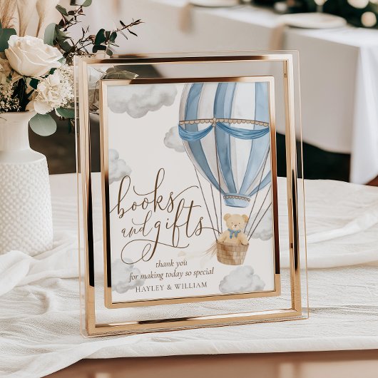 本やギフトを待つ赤ちゃんシャワー ポスター