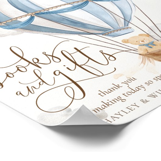 本やギフトを待つ赤ちゃんシャワー ポスター (角)