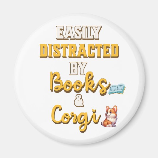 本やコルギを愛する人のための素晴らしい贈り物 マグネット (正面)