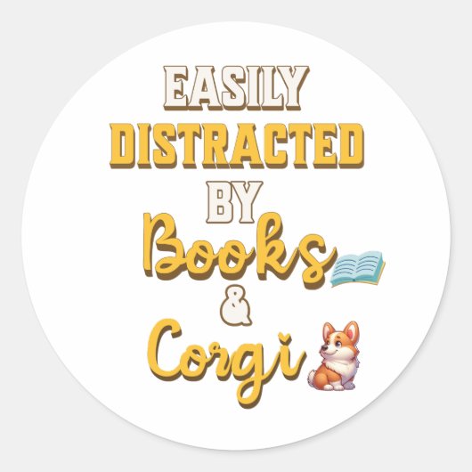 本やコルギを愛する人のための素晴らしい贈り物 ラウンドシール (正面)