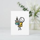 本やコーヒーを好んで シーズンポストカード (スタンド正面)