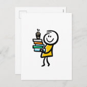 本やコーヒーを好んで シーズンポストカード (正面/裏面)