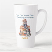 本やハスキーの数が多すぎる カフェラテマグ (右)