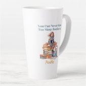 本やプードルが多すぎる カフェラテマグ (右アングル)