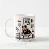 本やワインが大好きな少女 コーヒーマグカップ (左)