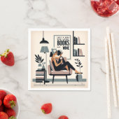 本やワインが大好きな少女 スタンダードカクテルナプキン (インサイチュ)