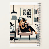 本やワインが大好きな少女 ノートブック (裏面)