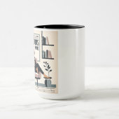 本やワインが大好きな少女 マグカップ (中央)