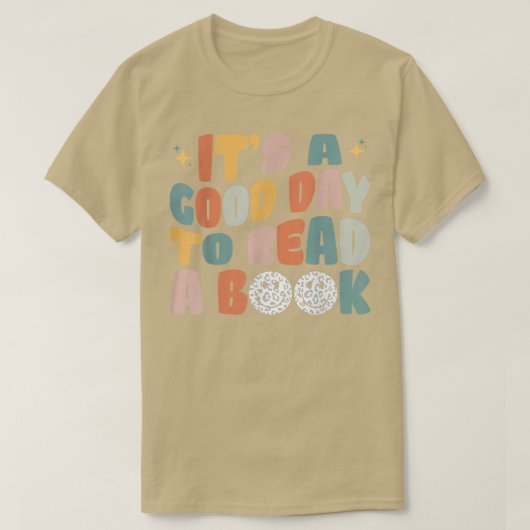 本や本の虫、本の読値値リストは良い日だ Tシャツ (デザイン正面)