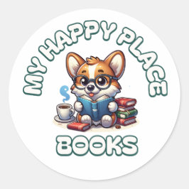 本や本を愛する人のための可愛読い贈り物 ラウンドシール