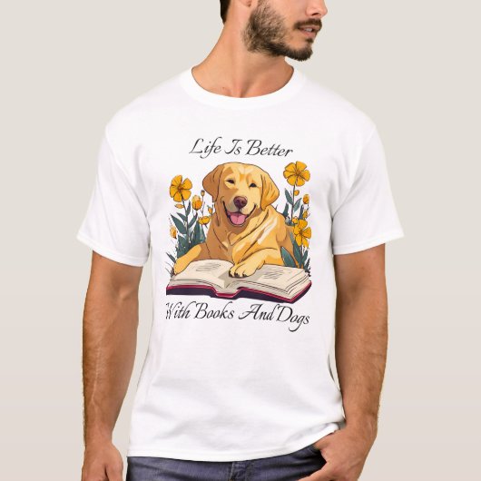 本や犬のTシャツの方が暮らしに好い Tシャツ (正面)