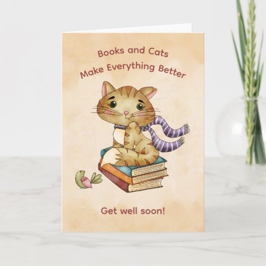 本や猫が元気になる カード (正面)