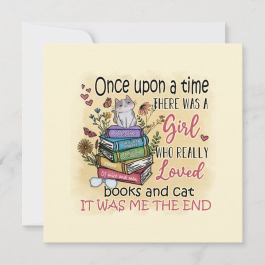 本や猫が大好きな女の子 (正面)