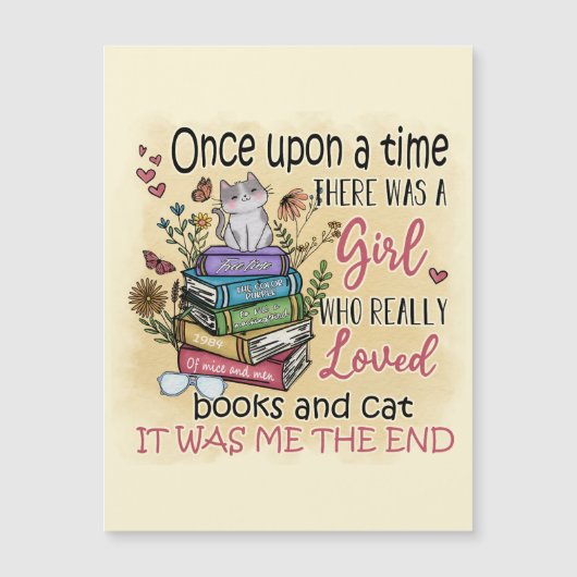 本や猫が大好きな女の子 (正面)