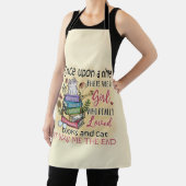 本や猫が大好きな女の子 エプロン (インサイチュ)