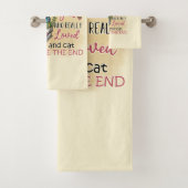 本や猫が大好きな女の子 バスタオルセット (インサイチュ)