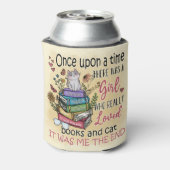 本や猫が大好きな女の子 缶クーラー (缶裏面)