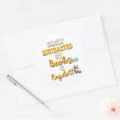 本や猫を愛する人たちへの素晴らしい贈り物 ラウンドシール (封筒)