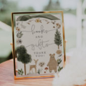 本や贈り物のサインBoho Woodland赤ちゃんシャワー ポスター