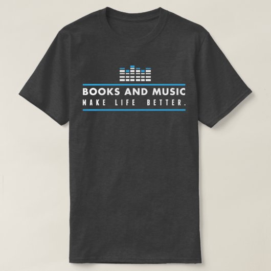 本や音楽は生活を良くする Tシャツ (デザイン正面)