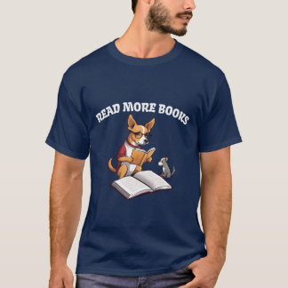本をたくさん読もう犬 読書好きな友達 Tシャツ