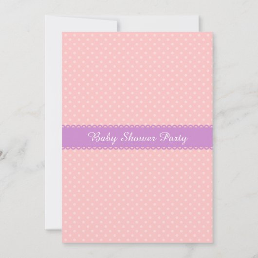 本をテーマにしたピンクのかわいいフクロウベビーシャワー招待状 招待状 (裏面)