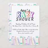 本をテーマにしたベビーシャワー招待状 招待状 (正面/裏面)