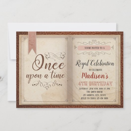 本をテーマにした誕生日パーティーの招待状 招待状 (正面)