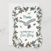 本をテーマにした赤ちゃんシャワーフクロウ カード (正面)