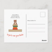 本をテーマにした赤ちゃんシャワー葉書招待状 ポストカード (裏面)