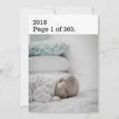 本をテーマモダンにした新年の写真カード縦 招待状 (正面)