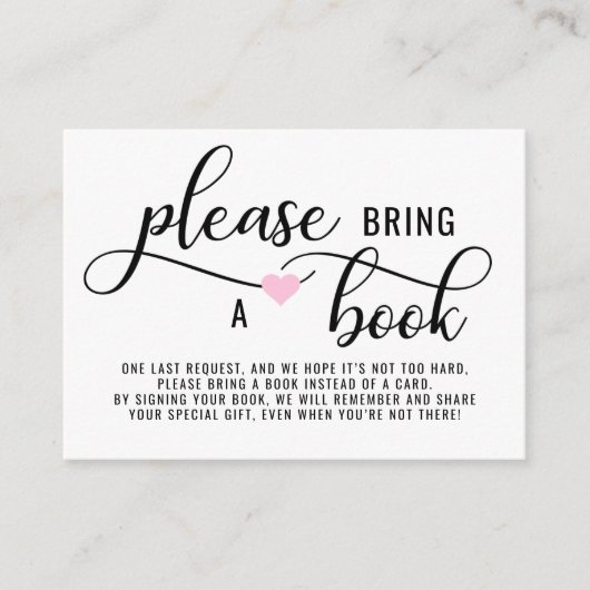 本をピンク色のハートで浴びせる エンクロージャーカード (正面)