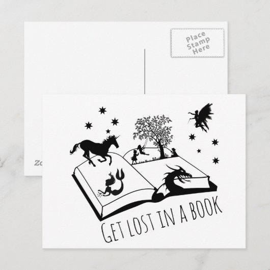 本を失った読む ポストカード (正面/裏面)