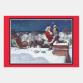 本を届けるサンタ ラッピングペーパーシート (正面)