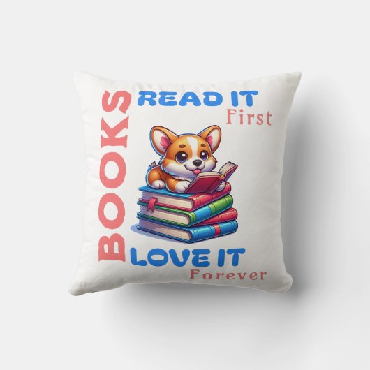 本を愛し、読む人のための素晴らしい贈り物 クッション (裏面)