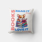 本を愛し、読む人のための素晴らしい贈り物 クッション (正面)
