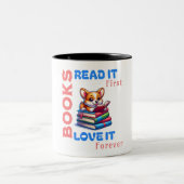 本を愛し、読む人のための素晴らしい贈り物 ツートーンマグカップ (中央)