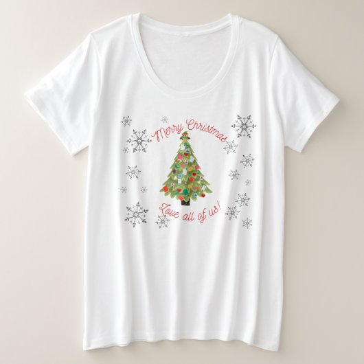 本を愛する人のためのメリークリスマスおもしろいこの休日 プラスサイズTシャツ (デザイン正面)