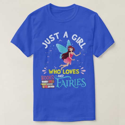 本を愛する女の子だけの妖精のシャツ Tシャツ (デザイン正面)