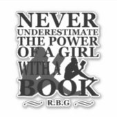 本を愛する女の子を決して過小評価しない シール (正面)