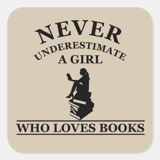 本を愛する女の子を決して過小評価しない スクエアシール (正面)