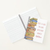 本を愛する本のスタック本恋人の女の子 ノートブック (内部)