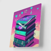 本を愛する為に スクエア壁時計 (傾斜)