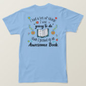 本を拾い上げ素晴らした Tシャツ (デザイン裏面)